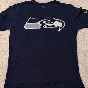 Nike Men's Navy Blue Seahawks Logo Tee